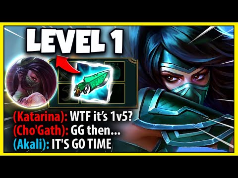 What Happens when Akali gets GUNBLADE at LEVEL 1... - League of Legends