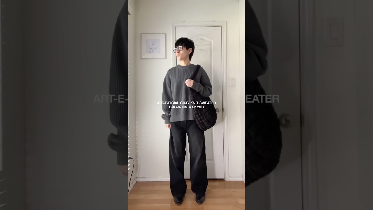 On-Body Look At The ART-E-FICIAL GRAY KNIT SWEATER #fashion