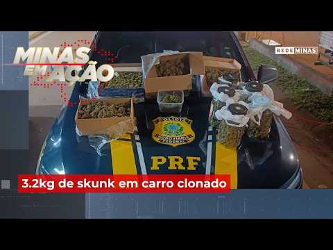3.2kg de skunk em carro clonado - Minas em Ação