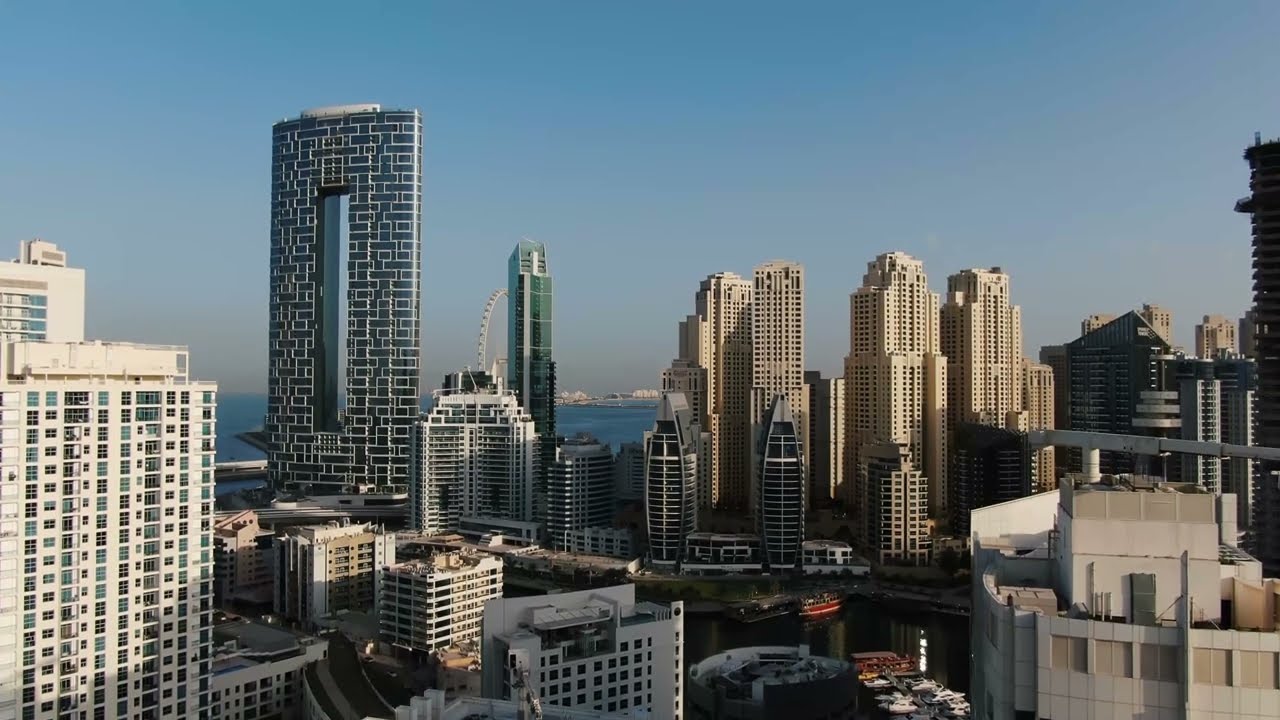 Dubai Marina with amazing skyscraper | Premium Video Footage | 4K