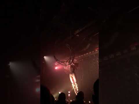 Singing Aerialist Marcy Richardson-champagne supernova in aerial moon