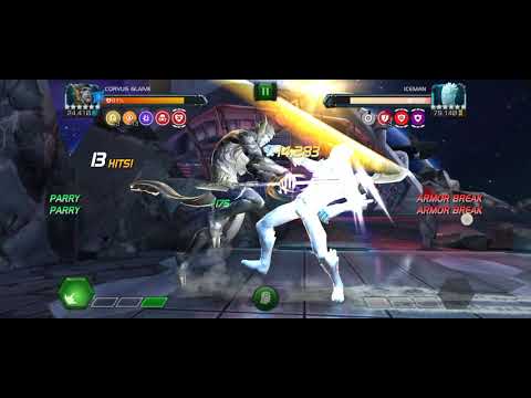 Corvus glaive VS Act 6.4.1 Iceman boss (MCOC)