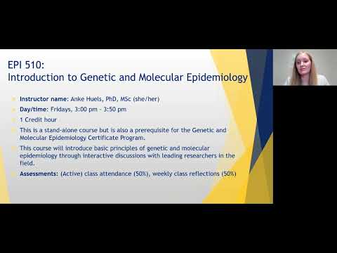 EPI 510: Introduction to Genetic and Molecular Epidemiology