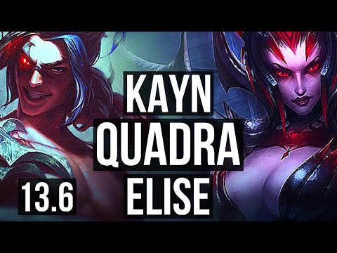 KAYN vs ELISE (JNG) | 18/1/8, 74% winrate, Quadra, Legendary | KR Master | 13.6