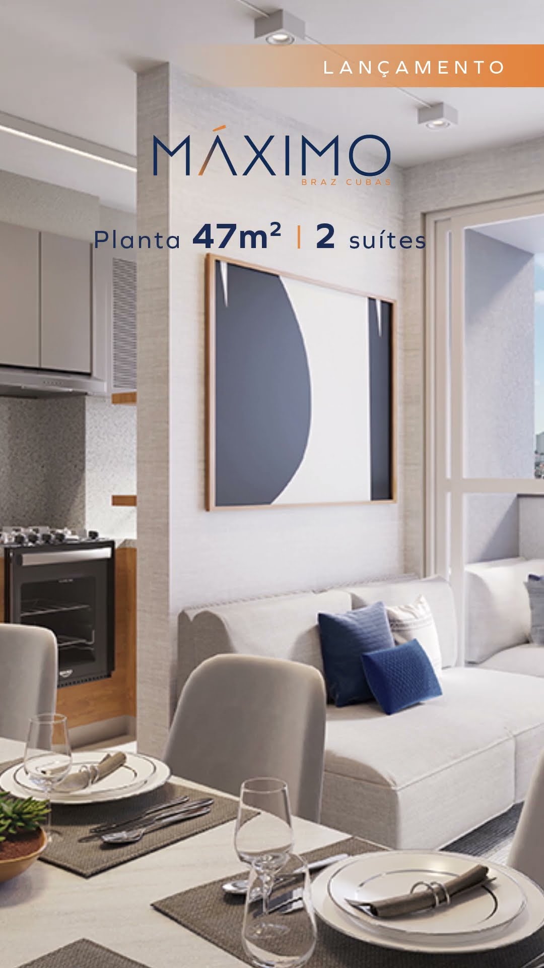 Ribeira - Máximo Braz Cubas - Planta 47m²
