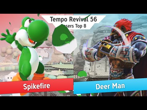 Tempo Revival 56 - Spikefire (Yoshi) Vs. Deer Man (Ganondorf, Steve) - Losers Top 8 - Smash Ultimate