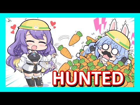 【Hololive】Pekora: HUNTED By Moona's Dogs ft. Miko Trapped【Minecraft】【Eng Sub】