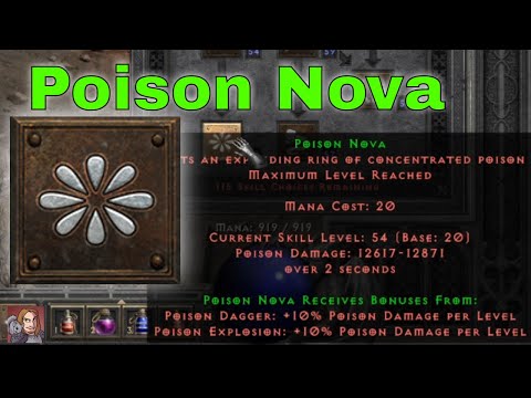 D2R Skills & Abilities -  Poison Nova (Necromancer, Poison & Bone)