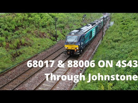 68017 & 88006 on 4S43 Thrashing through Johnstone 23/05/20