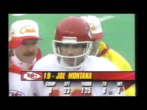 Joe Montana Gets Knocked Out Of The 1994 AFC Championship Game