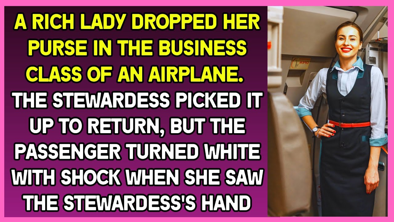 Rich lady dropped her purse in the business class. She was horrified when the stewardess returned it