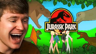 Reacting to JURASSIC PARK but in 2 MINUTES! (Hilar
