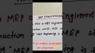 Download lagu What is MEP| what is MEP Engineering #mepengineering #mepengineeringtech mp3