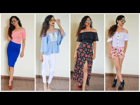 How to wear off the shoulder top || My first Youtube video Video