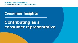 2. Contributing as a consumer representative