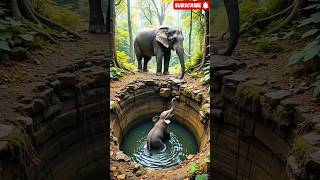 Trapped Baby Elephant… Then THIS Happened!&quot; 😳🐘🕳️ #shorts