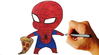 How to Draw Spiderman Chibi From Marvel Characters Easy Step by Step Video Lesson