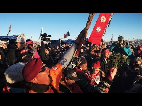 Click to Watch the Native Americans REJOICE as DAPL construction halts, but celebrations could be short lived video