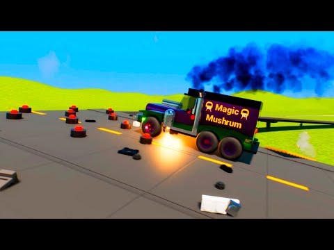 High Speed Lego Car Jumps on Mines #7 I Brick Rigs