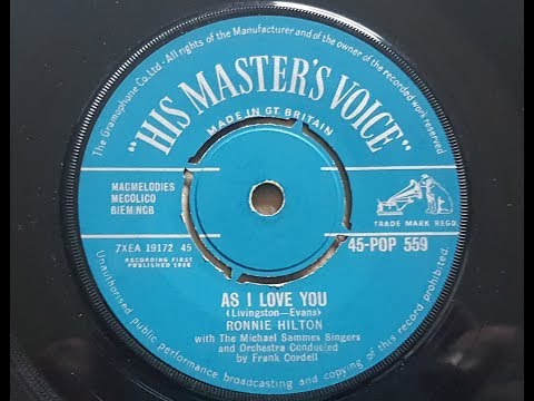 Ronnie Hilton 'As I Love You' 1959 45 rpm