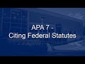 APA 7 - Citing Federal Statutes