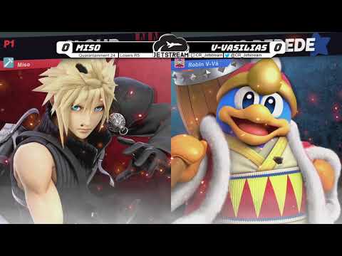 Quarantainment 24 Losers R5 - Miso (Cloud) Vs. V-Vasilias (King DDD, Snake) Smash Ultimate - SSBU