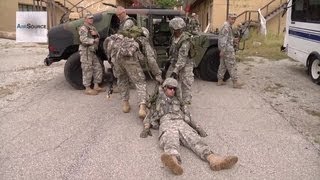 Simulated Fire Fight - National Guard, Muscatack Urban Training Complex