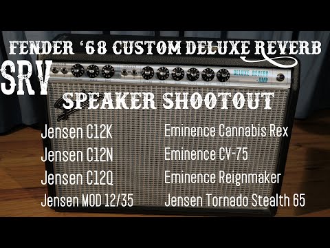 SRV Tone Fender '68 Custom Deluxe Reverb 8 Speaker Shootout Jensen / Eminence