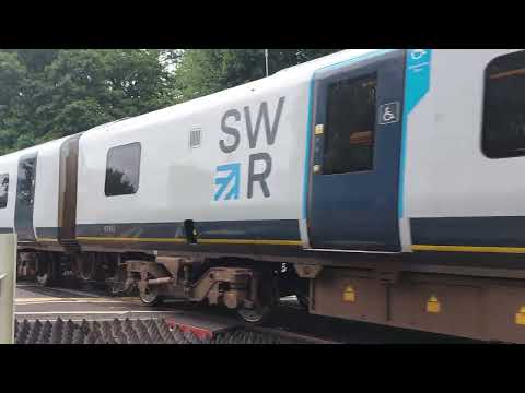 SWR Class 444 'Desiro' train leaving Milford, UK, 24 August 2025