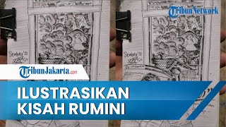 Viral Seniman Asal Blitar Melukis Ilustrasi Kisah Rumini dan Ibunya Korban Erupsi Semeru