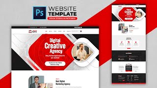 How to Design a Business Website Template | Adobe Photoshop Tutorial | Speed Art | Grafix Mentor