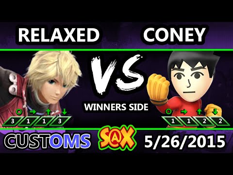 S@X - Coney (Mii Brawler) Vs. Relaxed (Shulk, Pit) SSB4 Tournament - Smash Wii U - Smash 4