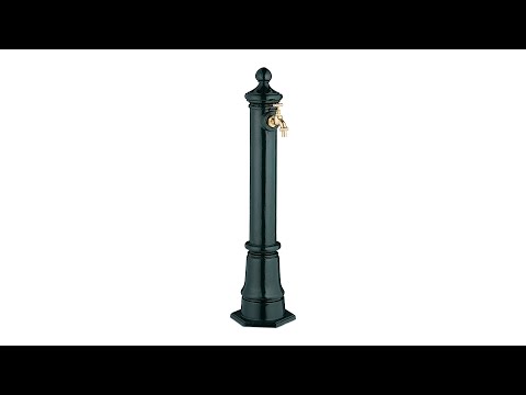 Standbrunnen antik 80 cm Dunkelgrün - Gold