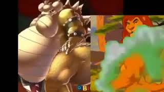 Flaming Fart Bowser teaches Mufasa how to be GASSY!