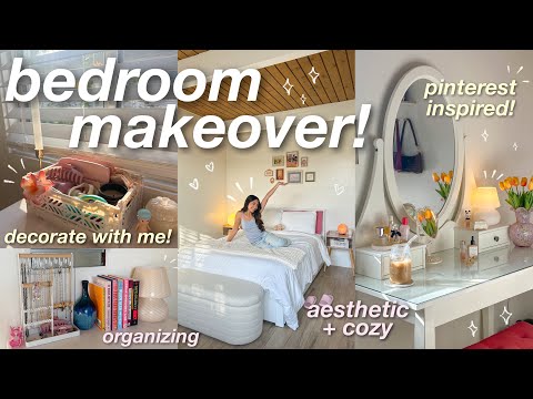 BEDROOM MAKEOVER! ⭐️ *aesthetic + cozy* pinterest inspired, decorating, organizing, etc! ????