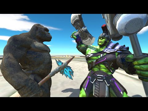 Battle Of Strength - Hulk Warrior vs King Kong - Animal Revolt Battle Simulator