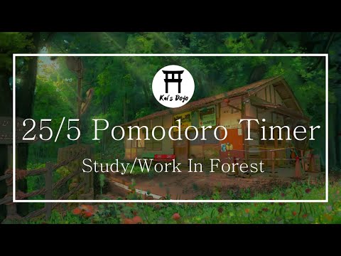 25/5 Pomodoro Timer | In Forest 🌳 | Ambience Nature Sounds