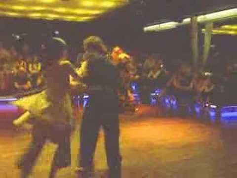  Dana Frigoli,    Pablo Villarraza,    Héctor Corona,    and  Silvina Machado  are  dancing  to  the  tango  "  El Puntazo  "