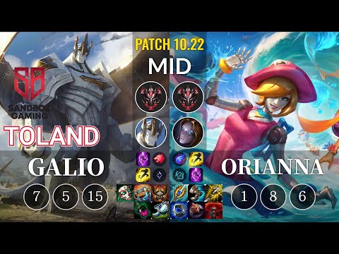 SB TolanD Galio vs Orianna Mid - KR Patch 10.22