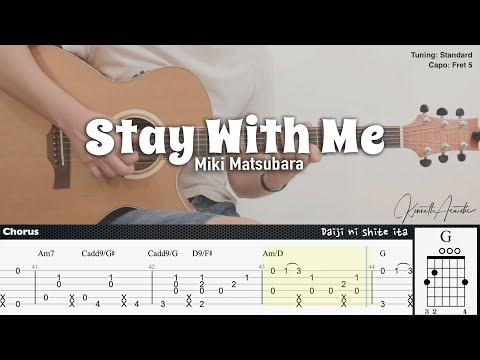 Stay With Me - Miki Matsubara | Fingerstyle Guitar | TAB + Chords + Lyrics