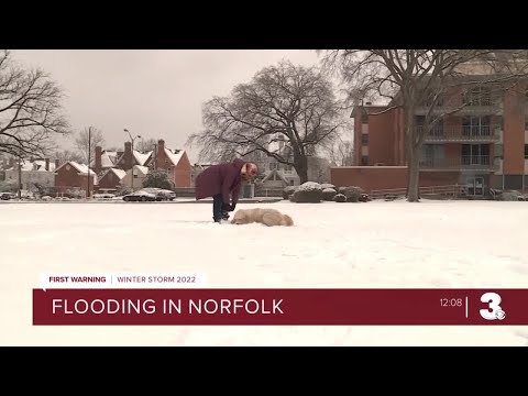 Flooding in Norfolk during winter storm