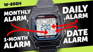 #CASIO W-800H Multifunction Alarm GUIDE inc. Daily Alarm, Hourly Signal, Monthly & Date Alarms
