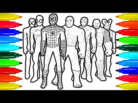 The Justice League And Spiderman Coloring Pages