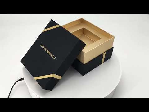 Custom brand hot stamping logo luxury watch packaging gift paper box with insert