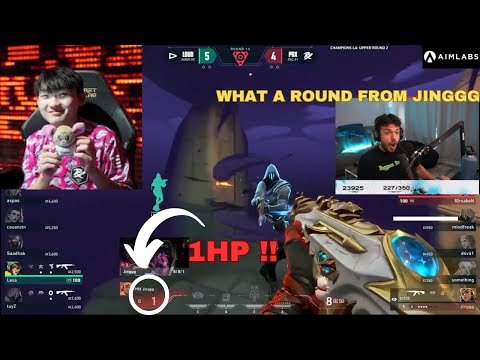 Tarik reacts to PRX Jinggg 1HP ACE CLUTCH vs LOUD in VCT Champions Los Angeles 2023 Playoffs
