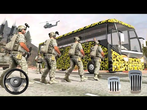 US Offroad Army Soldier Transport Bus Driving Simulator - Android Gameplay