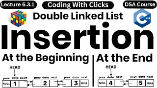 Download the video "Doubly Linked List Insertion | Insertion in Doubly Linked List | At beginning | At End | DSA Course"