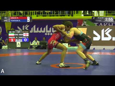 1/4 GR - 63 kg: R. ABBASI (IRI) v. K. TCHITAVA (GEO)