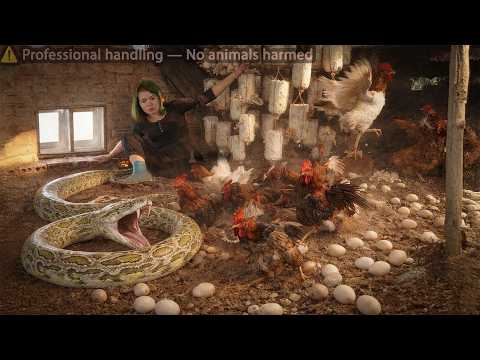 72 Hours on high alert: Giant python invades chicken coop — a dramatic rescue