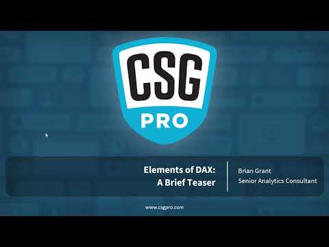 Elements of DAX with Brian Grant — Series Preview